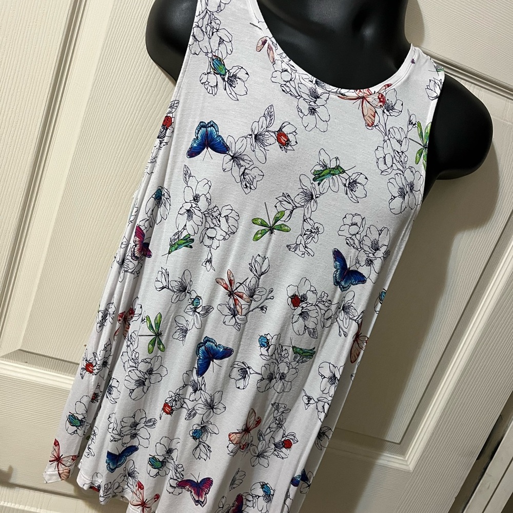 Floral Butterfly Print Women's Top